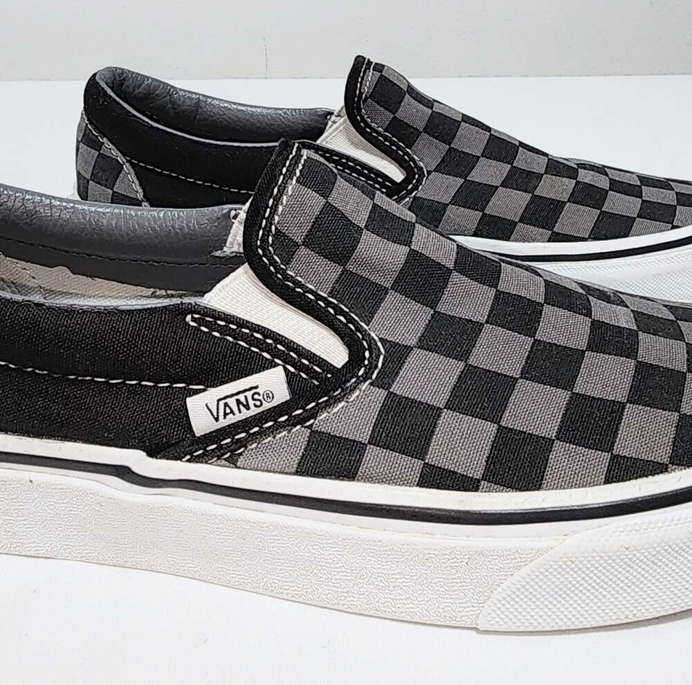 Vans Classic Slip-On Black Pewter Checkerboard Shoes